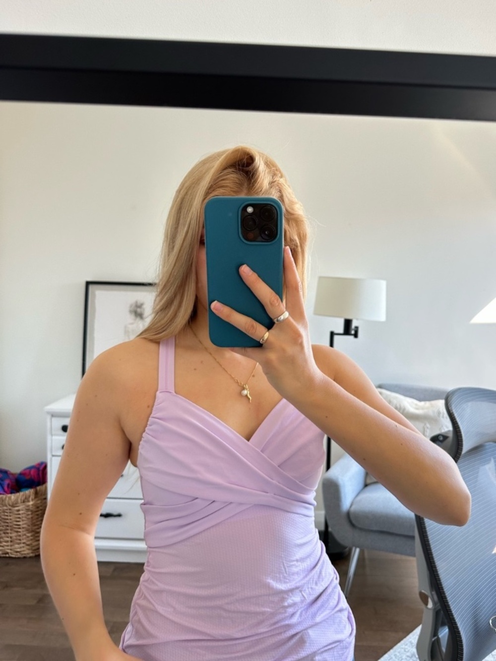 Lululemon Wrap it Up Tank - Lilac Ruched Top